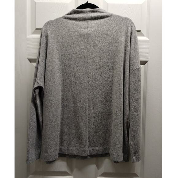 LOFT Women's Size Large Gray Taupe Long Sleeve Mock Neck Knit Stretch Top - Picture 3 of 5
